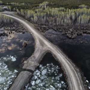 Forked Road Over Water