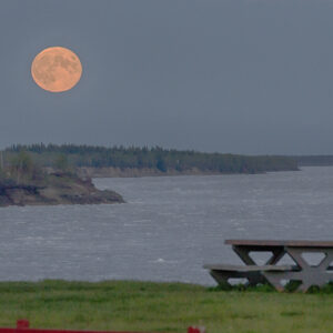 Full Moon Over Coastal Landscape
